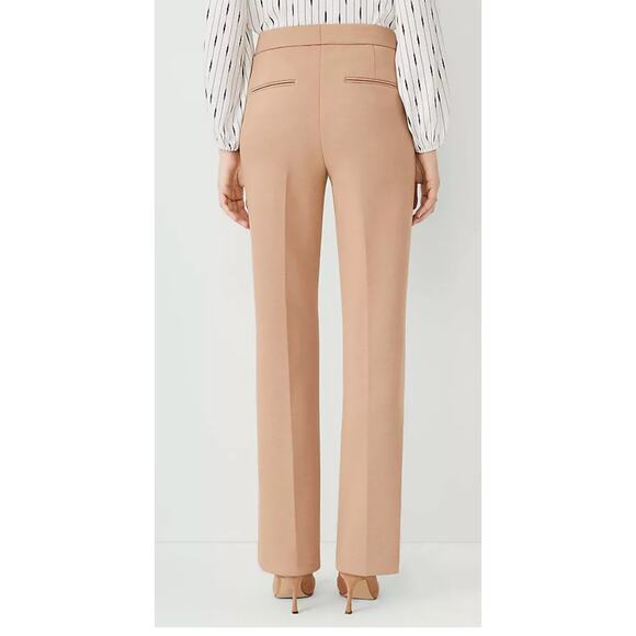 NWOT Ann Taylor Pintucked trouser pant in double knit Tan Brown 6 - Picture 4 of 4